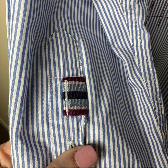 Trovata Birds of Paradis Valdir Shirt Blue Stripe Size L - Picture 5 of 10